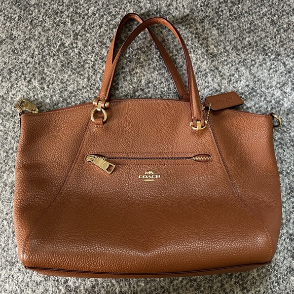 Small brown pebble Coach bag. - Picture 1 of 6